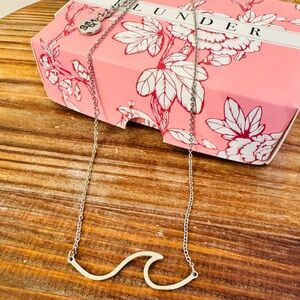 Plunder Designs Silver Catch A Wave Minimalist Necklace Retired